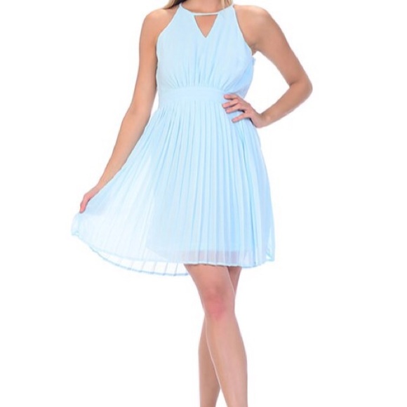 pastel blue skater dress